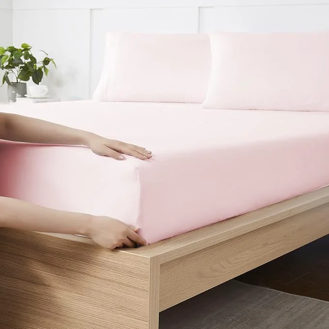 Artisan Twin XL Fitted Sheet Only with Full Elastic Built in Corner Sheet Straps to Clean