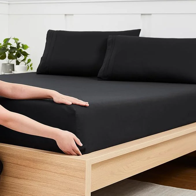 Exclusive Queen Fitted Sheet Only with Full Elastic Built in Corner Sheet Straps to Effective
