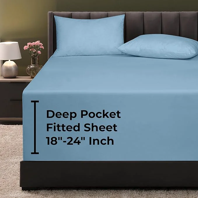 Sophisticated Royale Linens Extra Deep Pocket Full Fitted Sheet Only Next-Generation