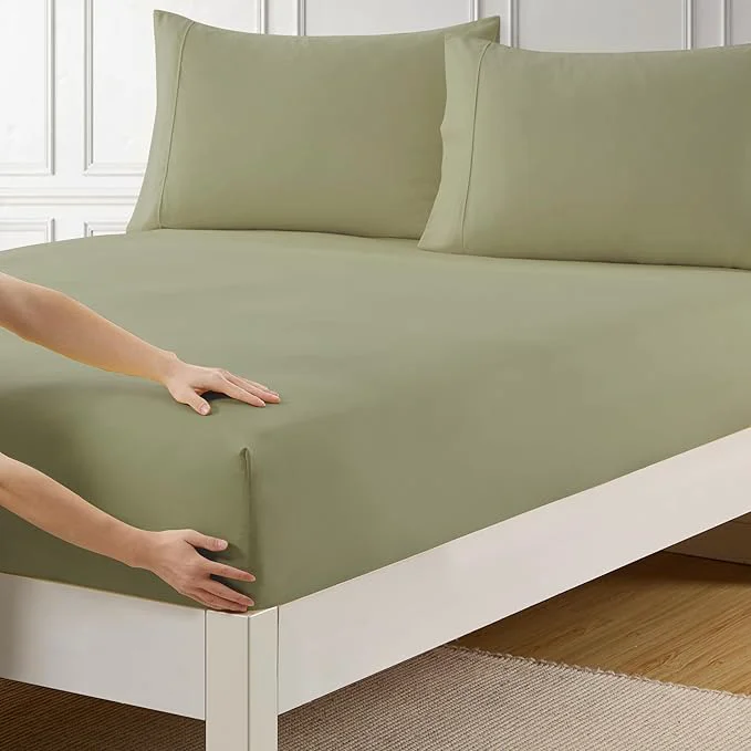 Fine Twin XL Fitted Sheet Only with Full Elastic Built in Corner Sheet Straps to Advanced