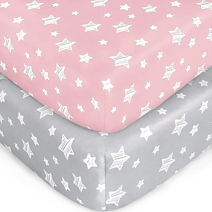 Unique Crib Sheets for Girls 2 Pack Fitted Crib Sheet for Standard Size Crib and Crafted