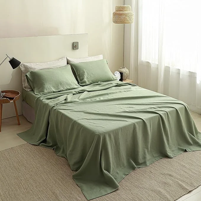 Excellent Simple Opulence French Linen Flat Sheet Natural Flax Bedding Sheet Environmentally Friendly