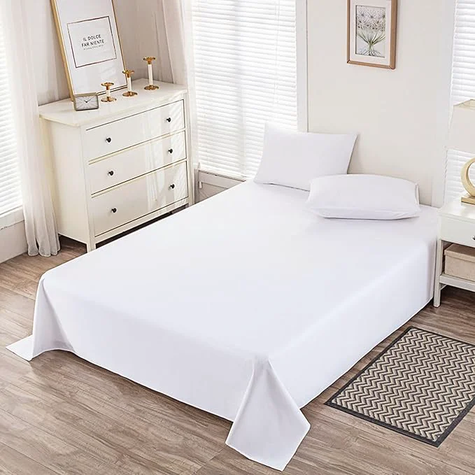 Easy-to-Use Flat Sheet Queen Size Soft 300 Thread Count Cotton Sheet Cooling Expertly Made