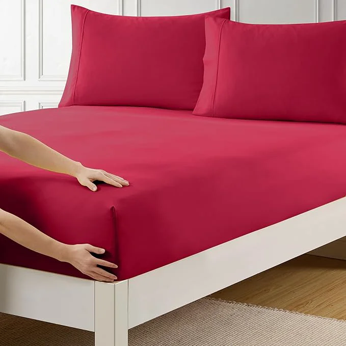 Relaxed Twin Fitted Sheet Only with Full Elastic Built in Corner Sheet Straps to Eco-Friendly
