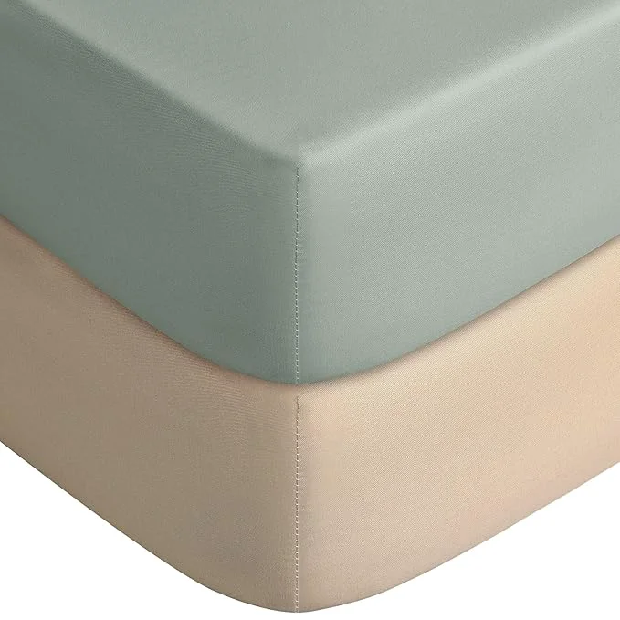 Clean Yoofoss Pack and Play Sheets Fitted Mini Crib Sheets 2-Pack Exclusive