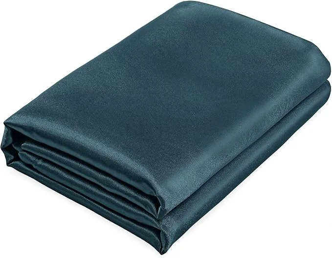 Responsible Homiest Deep Sea Blue Satin Flat Sheet Elite