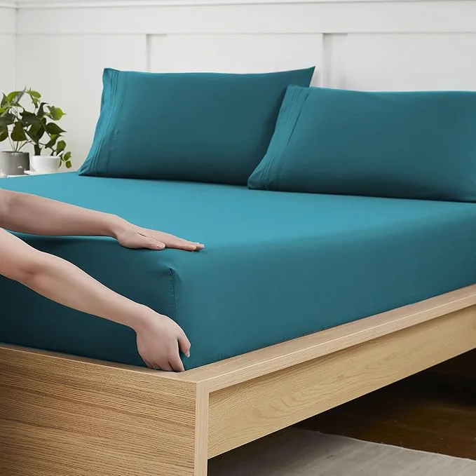 Classic Twin XL Fitted Sheet Only with Full Elastic Built in Corner Sheet Straps to Consistent