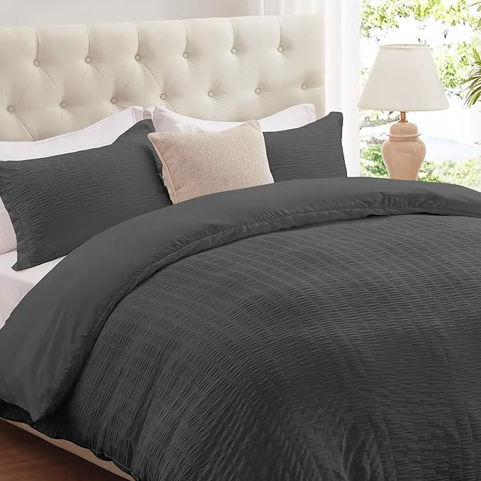 Contemporary Cozyide Dark Grey Duvet Cover Queen Size 3 Pieces Bedding Duvet Covers Verified