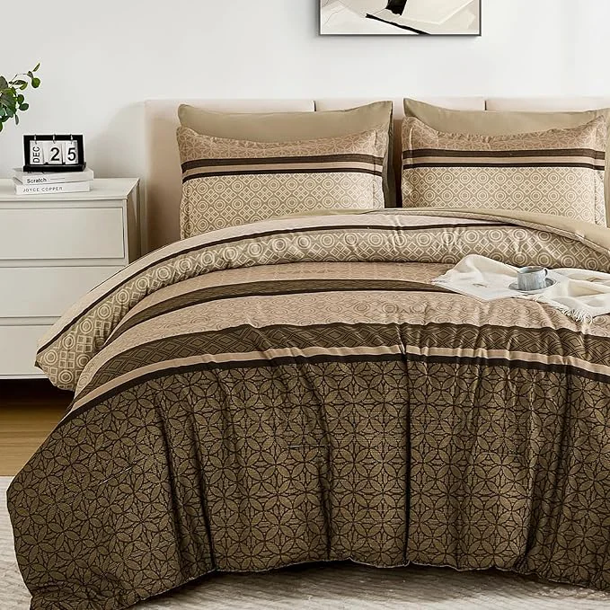 WONGS BEDDING Comforter Set Full Size Minimalist Geometric Soft Lightweight Proven