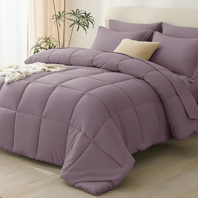 World-Class CozyLux Full Size Comforter Sets Dusty Purple Healthy