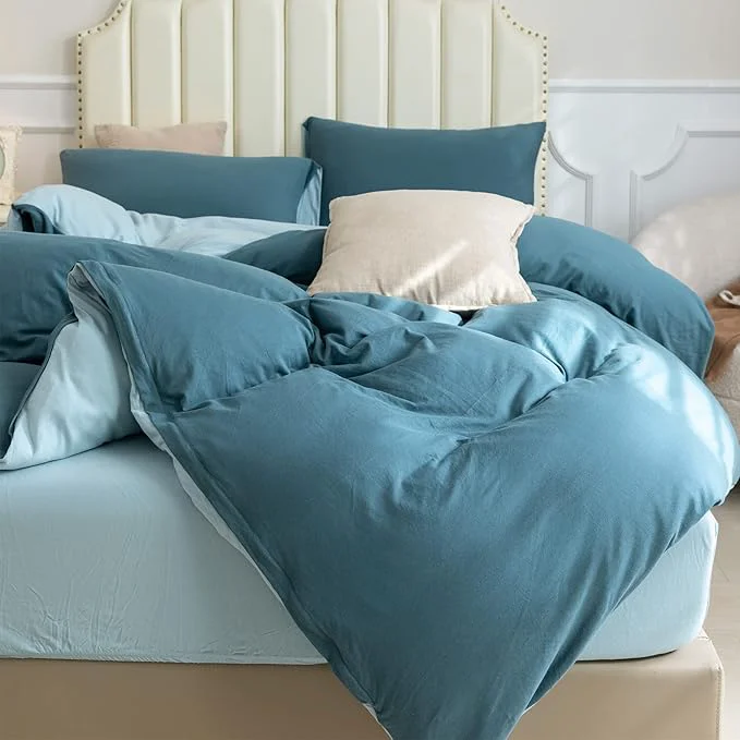 Durable PURE ERA Jersey Knit Duvet Cover Set T-Shirt Cotton Super Soft Comfy 3pc Stylish