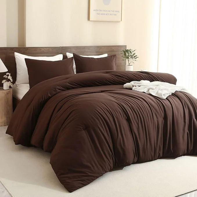 Elite Paxrac Brown Oversized King Comforter Set 120x98In 3 Pieces Comforter Set Fine