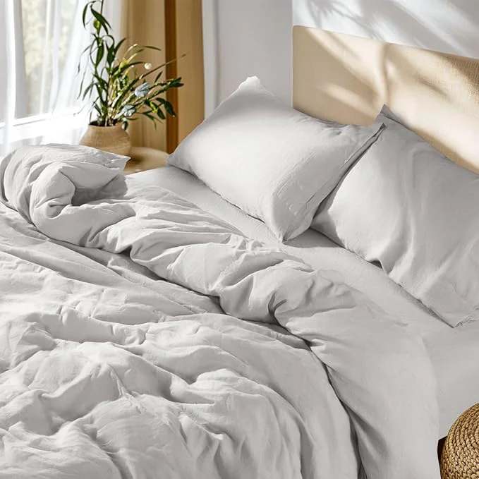 Detailed SONORO KATE French Linen Duvet Cover Full Size Soft Breathable Outstanding