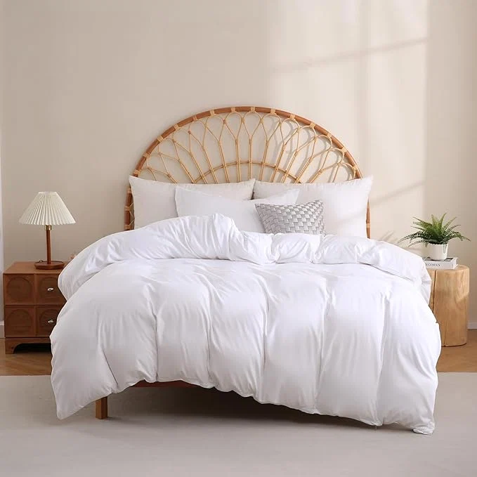 Trendy JSD White Duvet Cover Set King Size 3 Piece Duvet Cover Genuine