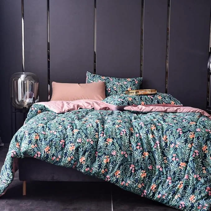 Premium Cupocupa Duvet Cover Queen Size Set Boho Floral Pattern Duvet Cover Queen Solid