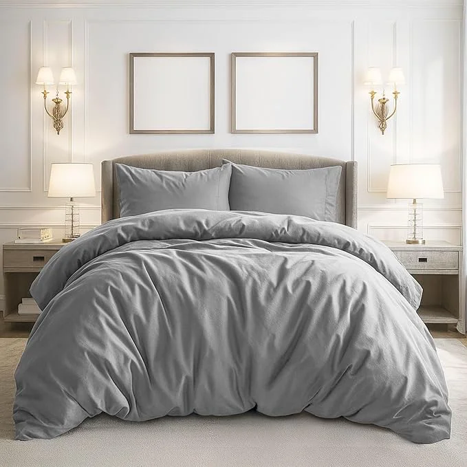 Refined Pure Bedding Duvet Cover Queen Size Enhanced