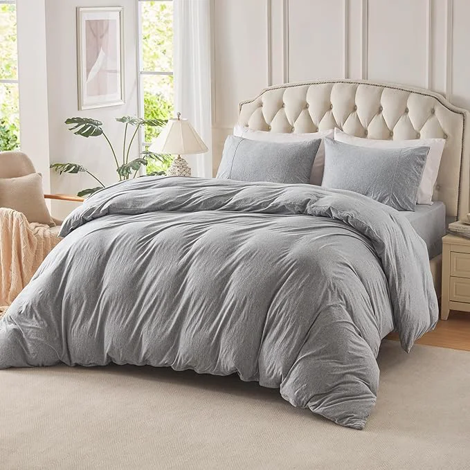 Versatile PURE ERA Jersey Knit Duvet Cover Set T-Shirt Cotton Super Soft Comfy 3pc Practical