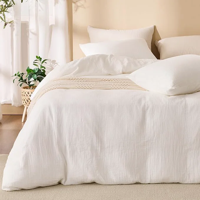 Prestigious Off White Duvet Cover Queen Size Sandwashed Cotton Soft Queen Duvet Cover Durable