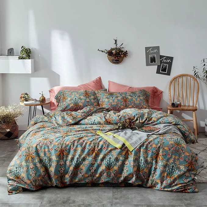 Sophisticated mixinni Vintage Style Garden Flower Queen Duvet Cover Eco-Friendly