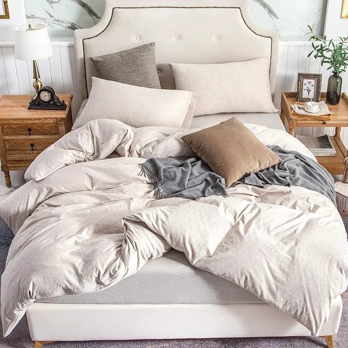 Elite PURE ERA Jersey Knit Duvet Cover Set T-Shirt Cotton Super Soft Comfy 3pc Long-Lasting