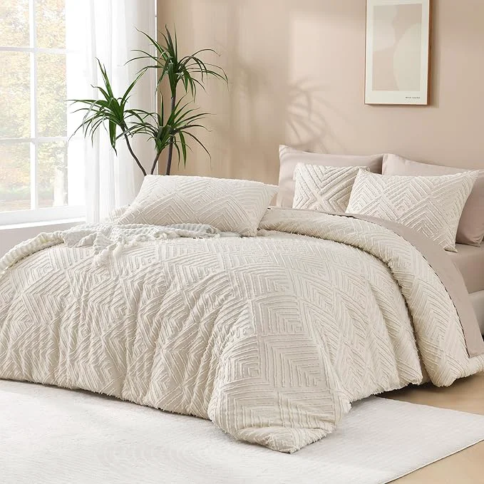 User-Friendly Andency Oversized King Comforter 120”x120” 3 Pieces Beige Super King Boho High-Grade