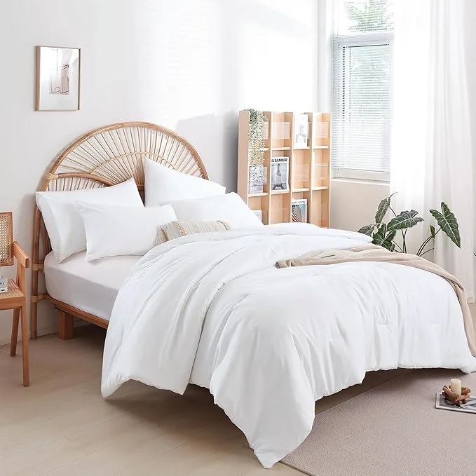 Eco-Friendly weigelia King Size Comforter Set Soft Microfiber 3 Piece Comforters Set Natural