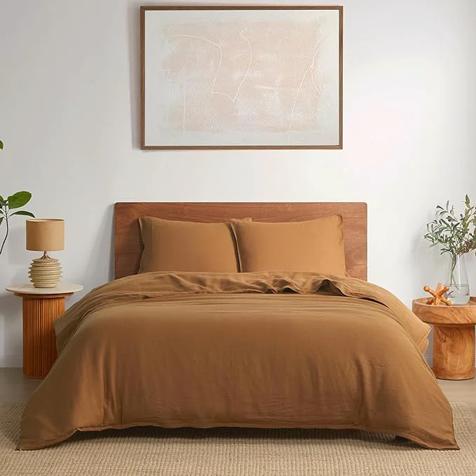 Elegant DAPU Linen Duvet Cover Set Solid