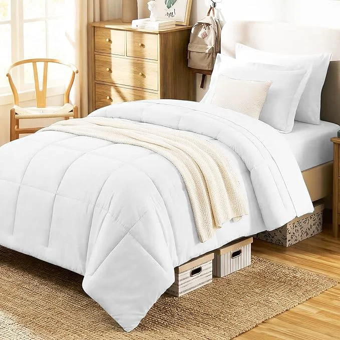 Unique CozyLux Twin XL Comforter Set White Elite
