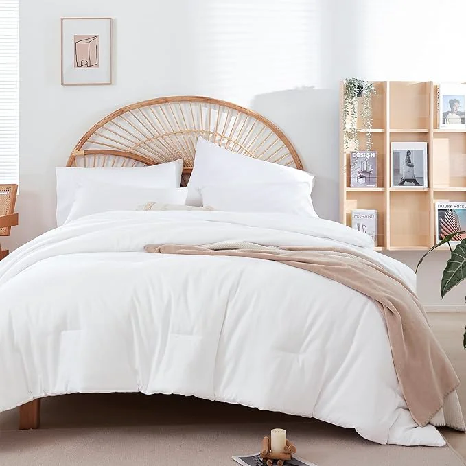 User-Friendly weigelia Full Size Comforter White Modern 3PCS Microfiber Full Size Comforter Expertly Made