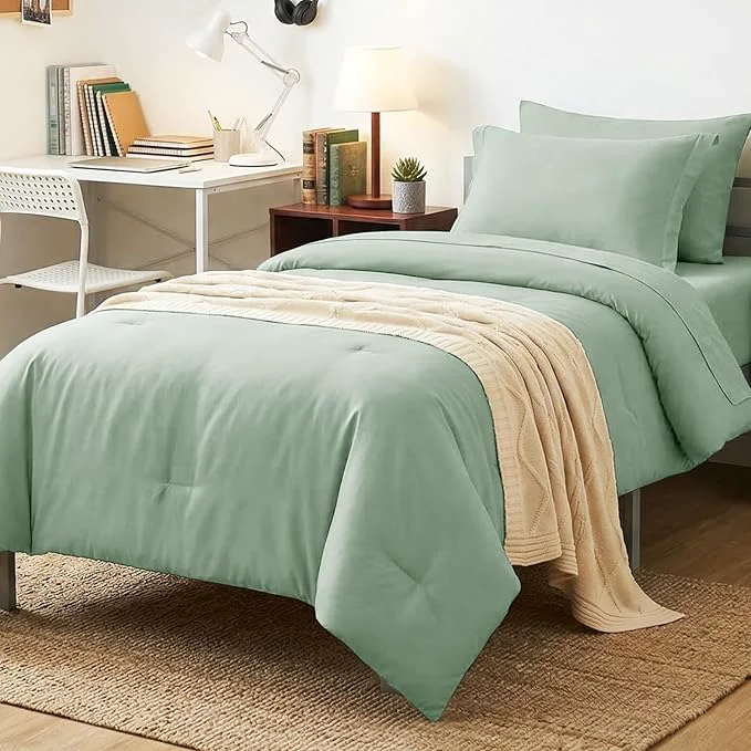 Certified CozyLux Twin XL Comforter Set Sage Green 5 Pieces Bed in a Bag Twin Extra Long Proven