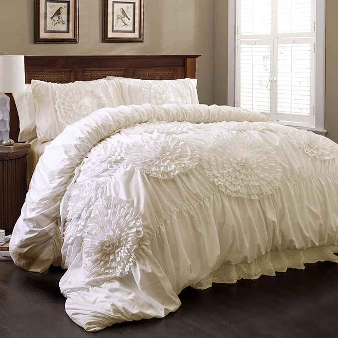 Pure Lush Decor 3 Piece Serena Comforter Set Efficient