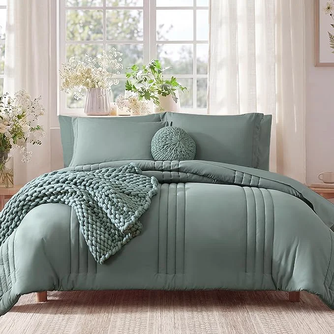 Breathable Monbix Super King Plus Size Comforter Set Lightweight