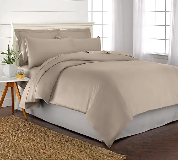 Crafted Queen Duvet Cover by Pure Bamboo 3 Piece Set Organic Viscose Effective