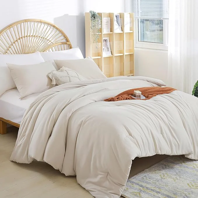 Classic weigelia Beige Comforter Queen Size 3PCS Bed Comforter Prestigious