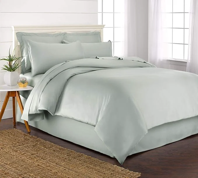 Expertly Made Queen Duvet Cover by Pure Bamboo 3 Piece Set Organic Viscose World-Class