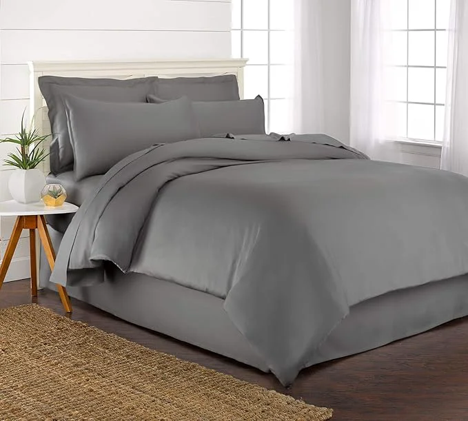 Genuine Queen Duvet Cover by Pure Bamboo 3 Piece Set Organic Viscose Verified