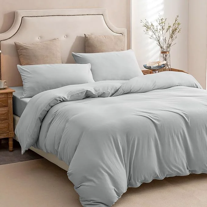 Crafted PURE ERA Jersey Knit Duvet Cover Set T-Shirt Cotton Super Soft Comfy 3pc Reliable