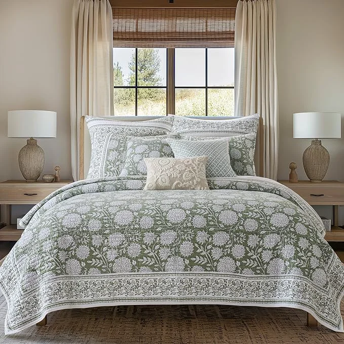 High-Quality Levtex Home Adare Sage Reversible King Cal King Quilt Set Dependable