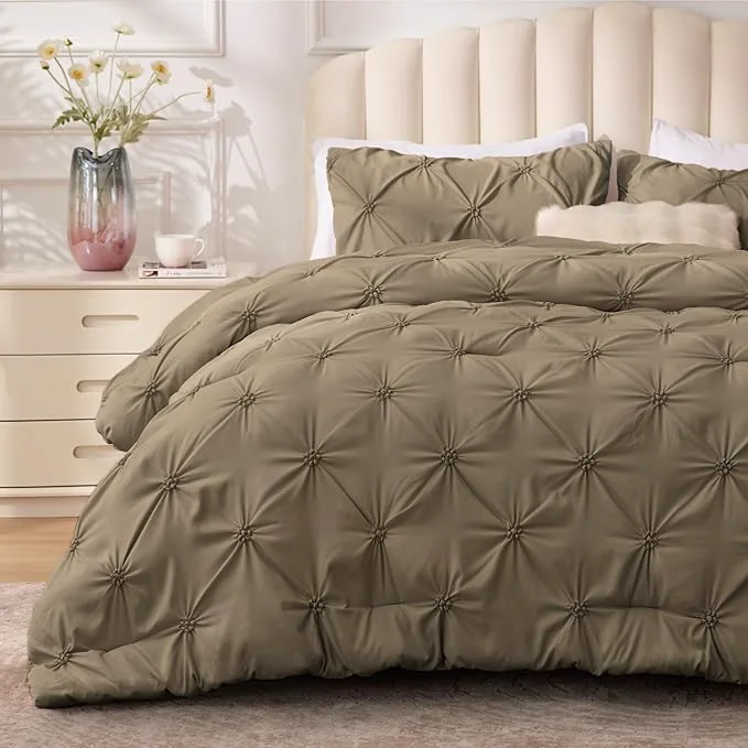 Refined BEDELITE Light Brown King Size Comforter Set Crafted