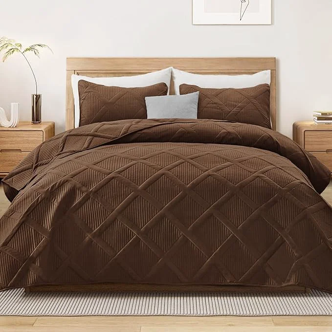 Versatile Exclusivo Mezcla King Quilt Set- Brown Quilts Bedding Set Next-Generation