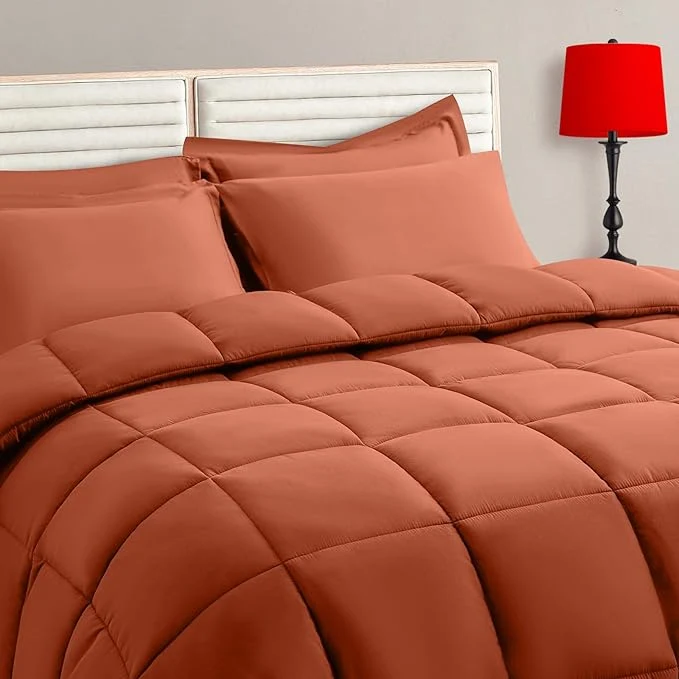 Trendy TAIMIT Burnt Orange Twin Size Comforter Set Organic