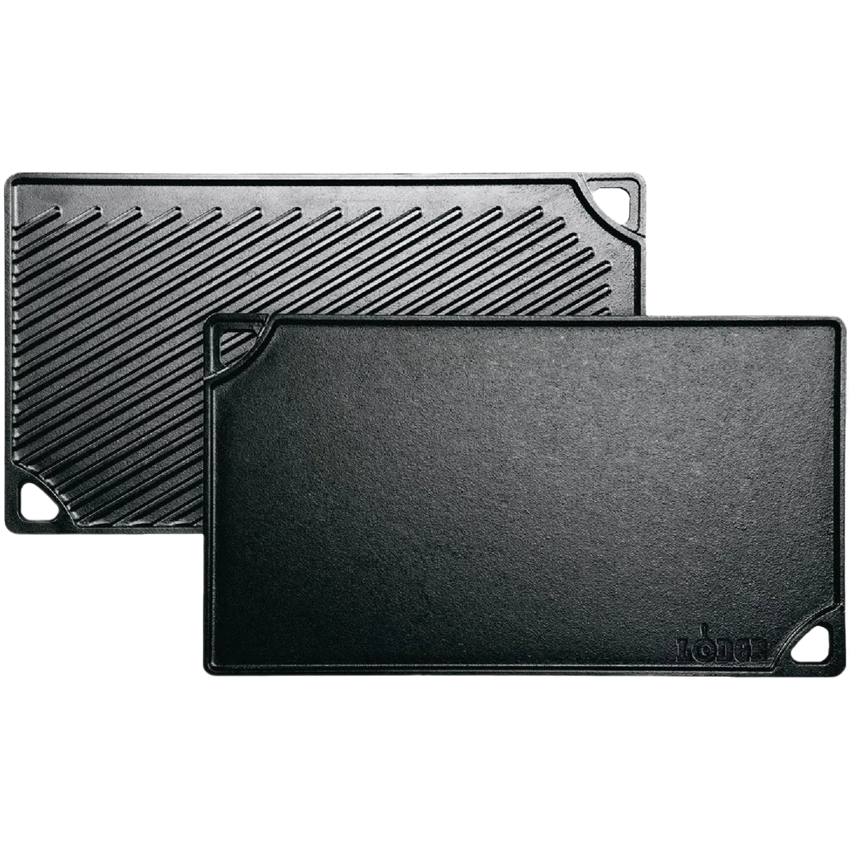 Solid Lodge Double Sided Rectangle Cast Iron Griddle Grill 16.75 in. Convenient