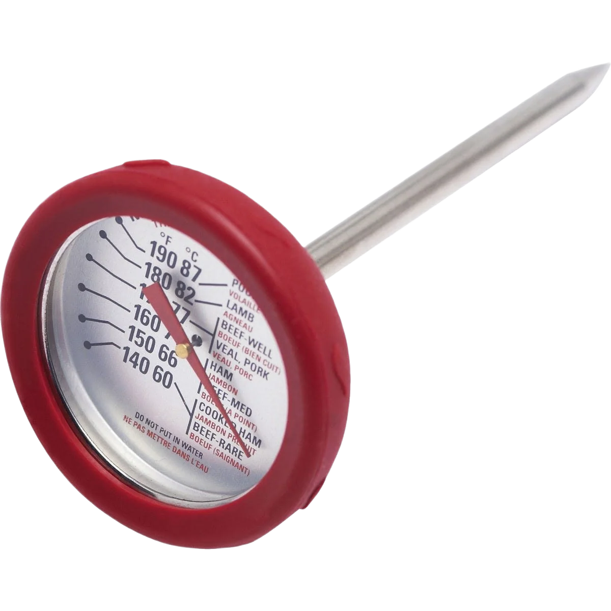 Enhanced GrillPro Stainless Steel Thermometer with Bezel 8 in. Flexible