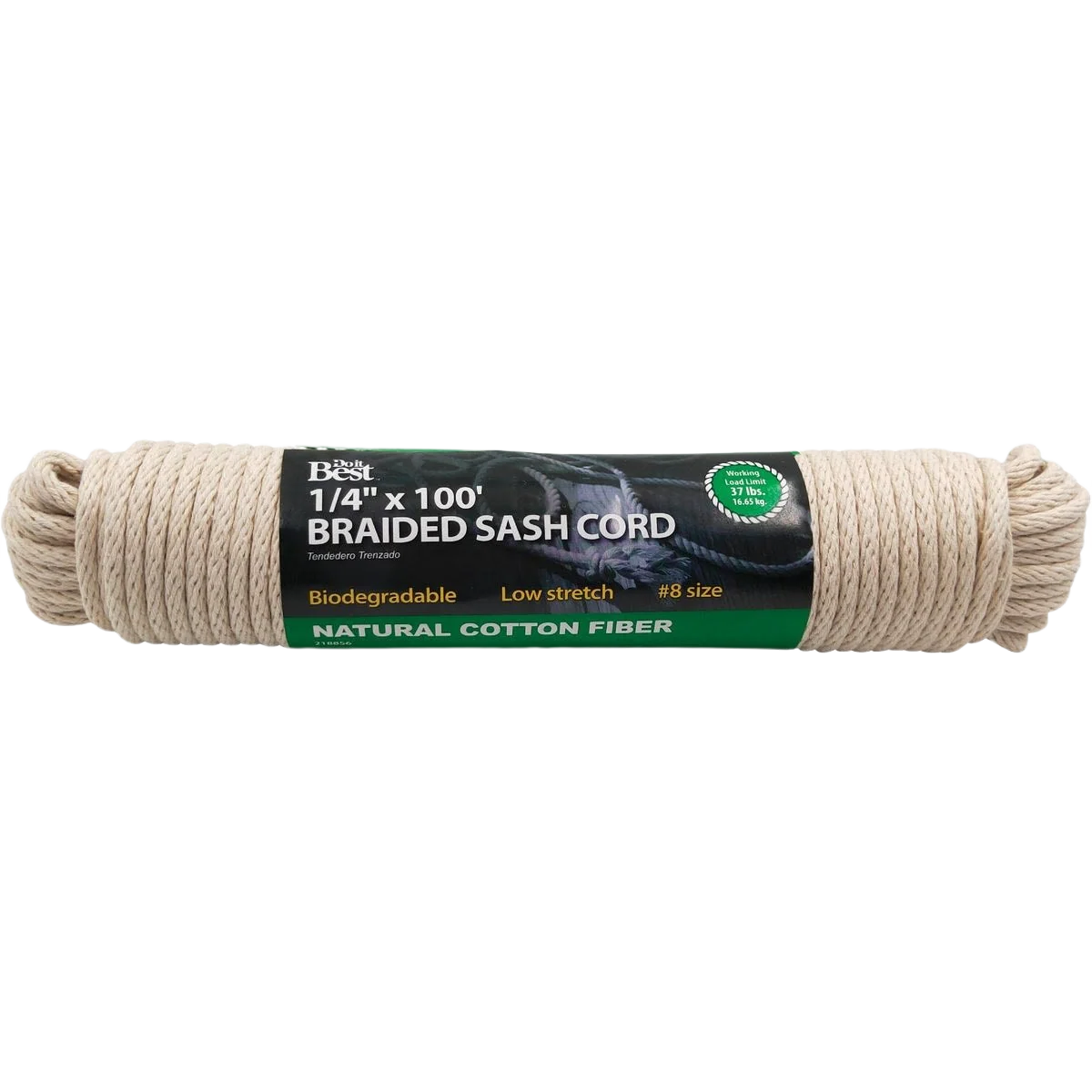 Fashionable Do it White Solid Braided Cotton Sash Cord 1 4 In. x 100 Ft. Specialty