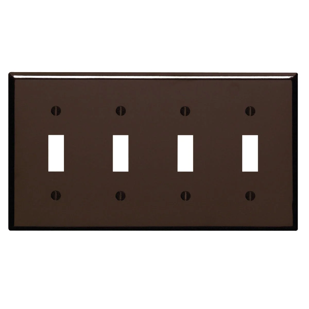 Luxury Leviton 4-Gang Plastic Toggle Switch Wall Plate Brown Sustainable