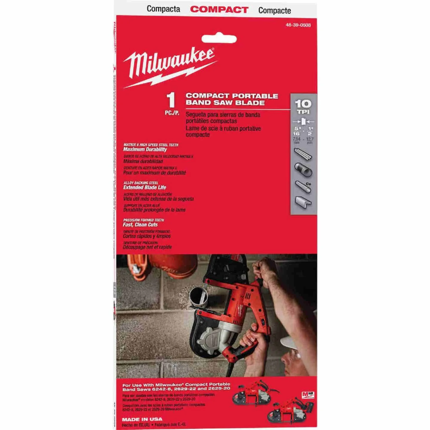 Fast Milwaukee 35-3 8 10 TPI Compact Portable Band Saw Blade 1 PK Modern
