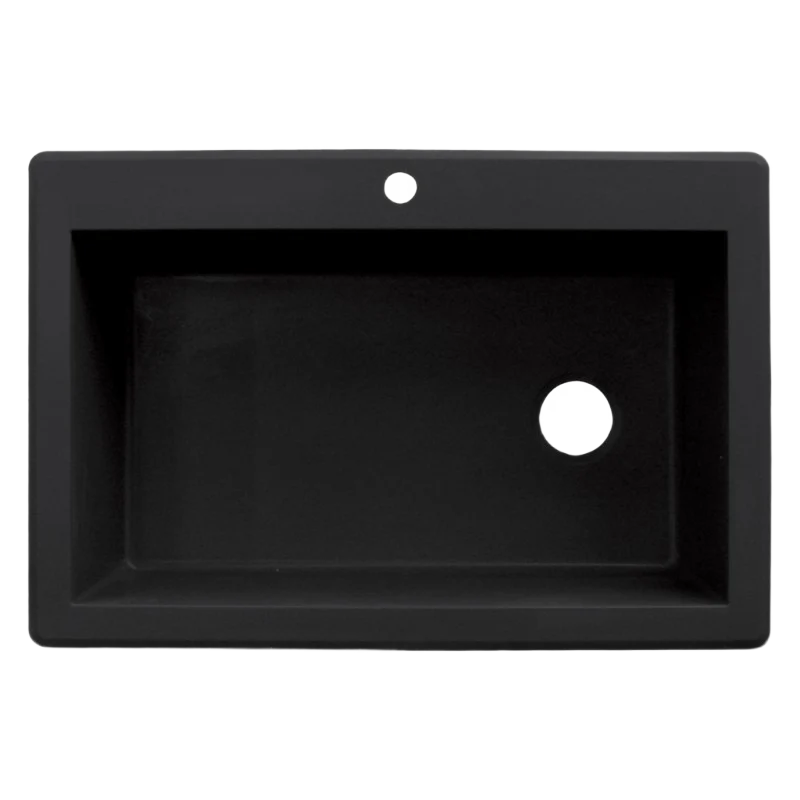 Excellent Transolid Black Top Mount Radius Granite Kitchen Sink 33×22 Reusable