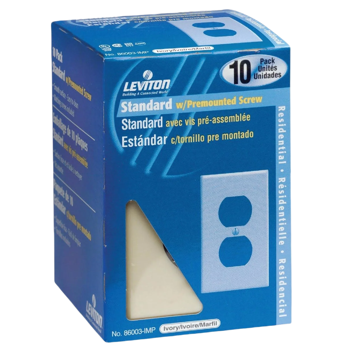 Expertly Made Leviton 1-Gang Smooth Plastic Outlet Wall Plate Ivory 10-Pack Next-Generation