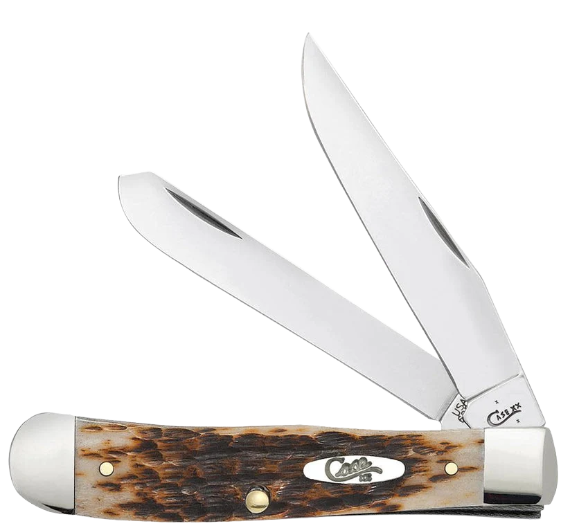 Reusable Case Knives Amber Peach Seed Jig Trapper Pocket Knife First-Class