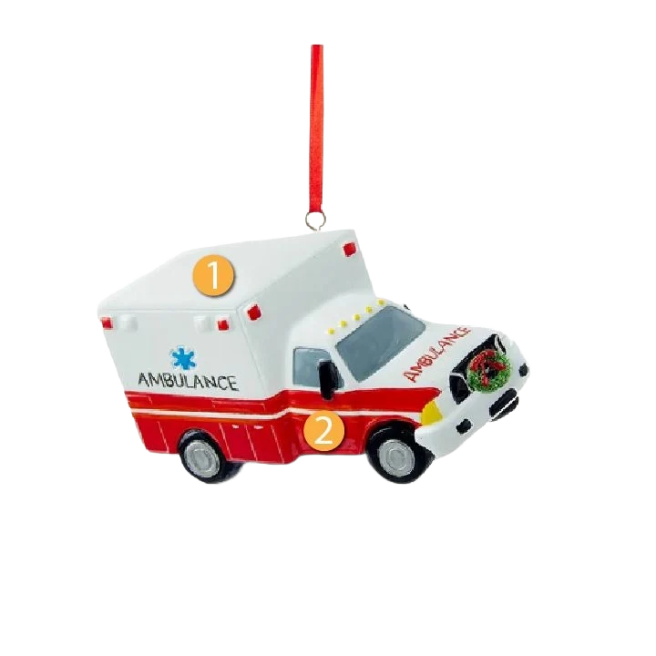Certified Kurt S. Adler Personalized Ambulance Ornament Easy-to-Use